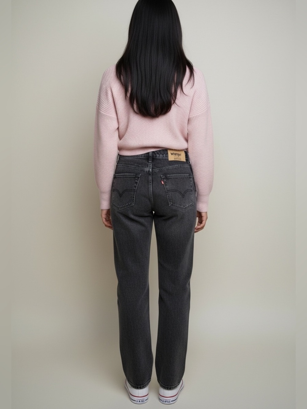 Wrangler Black Straight-Leg Jeans